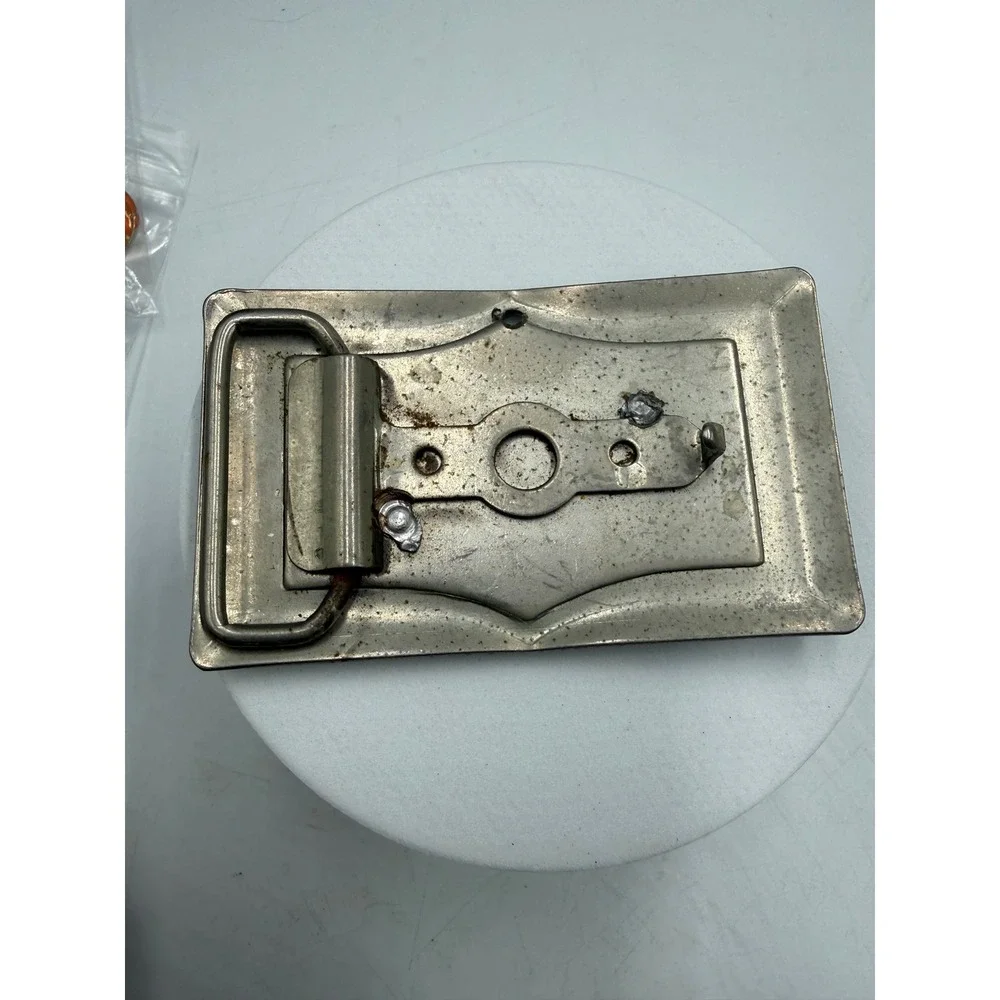 Vintage Western Belt Buckle Horse Head Saddle Motif Silver Tone Equestrian Rodeo